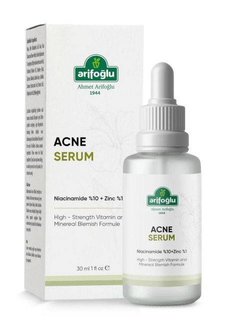 Akne Karşıtı Serum 30 ml (Sivilce, Siyah Nokta, Kızarıklık, Akne Gidermeye Yardımcı) Niacinamide %10+Zinc %1