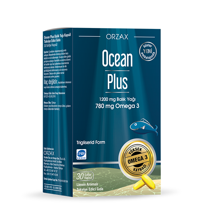 Ocean Plus 30 Softjel Kapsül 1200 mg Balık Yağı Limon Aromalı